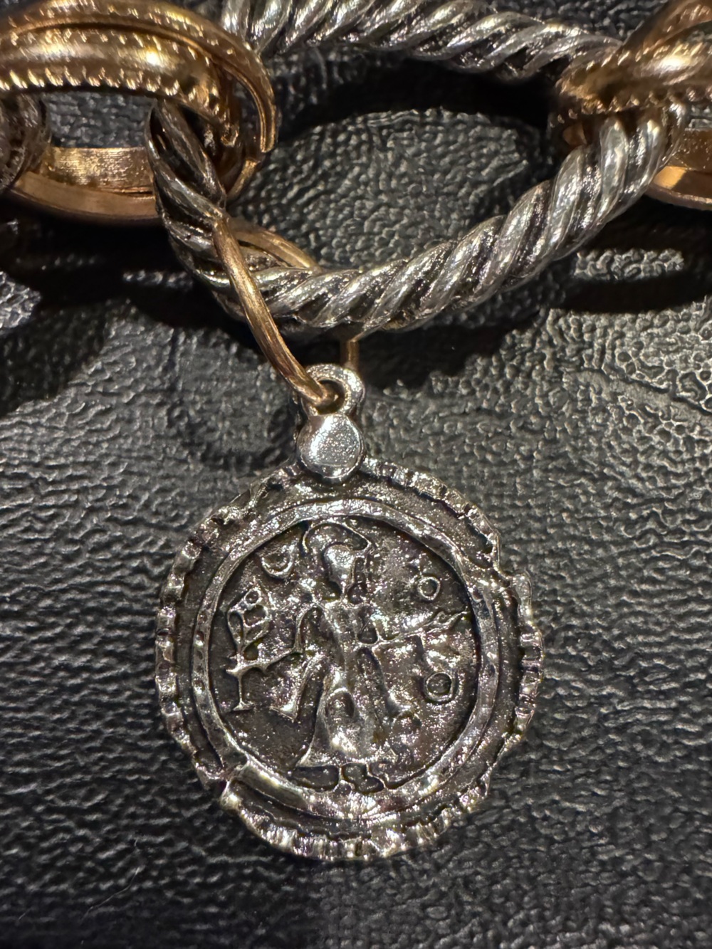 Charm Necklace Two-Tone Rope Link - Picture 12 of 16